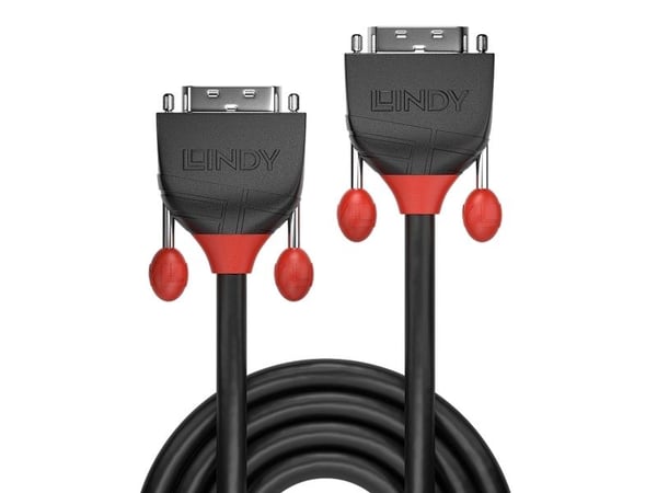 Lindy 36252, 2 m, DVI-D, DVI-D, Hanstik, Hanstik, Musta