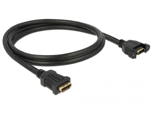 DeLOCK - HDMI med Ethernet-kabel - HDMI (W) til HDMI (W) skrubar - 1,0 m - Sort - 4K-støtte (85466)