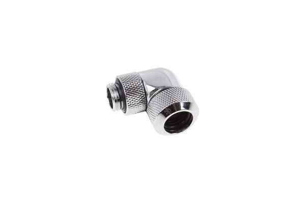 Alphacool istapp 13mm hardt rør skruhylse 90 grader roterbar G1/4 - krom
