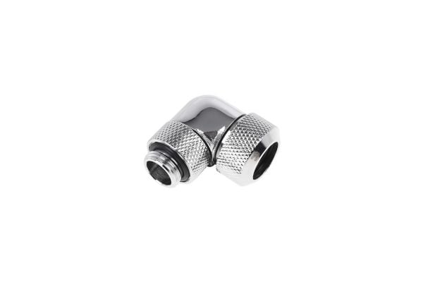 Alphacool istapp 13mm hardt rør skruhylse 90 grader roterbar G1/4 - krom