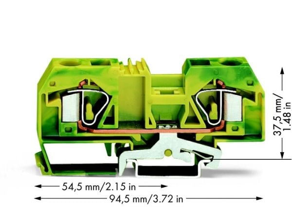 Wago PE 2-johtiminen liitin 16mm2 kelta-vihreä (283-907)