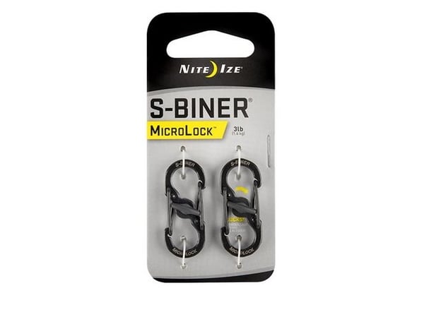 Nite Ize S-Biner Microlock - Karabinerklips - svart (en pakke 2)