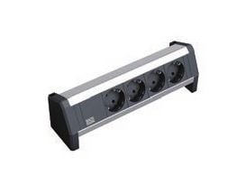 Bachmann DESK 1, 3 m, Musta, Harmaa, 4 AC-pistorasia(a), 230 V, 16 A