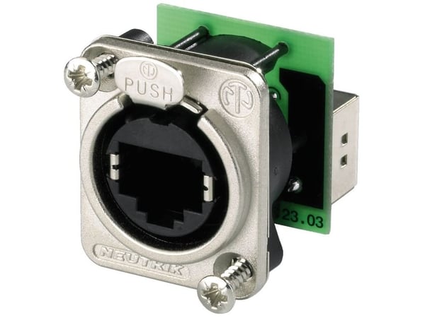 Neutrik NTR-NE8FDP, RJ45, Sort, Sølv, Nickel, Zink-stål, Gull, UL 94 V-0, 26 mm