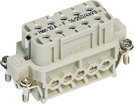 HARTING HAN A liitin, insertti tyyppi 10Ahunstikruuviliitin max 2,5mm2, 16A10polet
