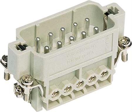 Harting skruvanslutning (insats) 0,75-2,5 mm2 10+PE hane 250V 16A Han A 09200102612