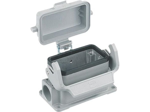HARTING Jalustakotelo HAN 6 B 2 x M20, 1 ripustin, saranoitu metallikansi