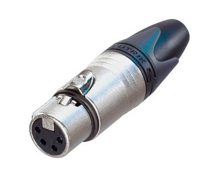 Neutrik NC4FXX, XLR, Musta, Metallinen, Hopea, 73,5 mm, -30 - 80 °C