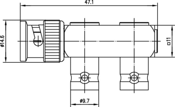 Telegärtner BNC/2xBNC, BNC, 2xBNC, Metallisk