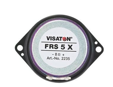 Visaton FRS 5 X, 1.0 kanaler, Koblet med ledninger (ikke trådløs), 5 W, 120 - 20000 Hz, 8 O, Sort