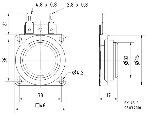 Visaton VS-EX45S, Svart, 6 g