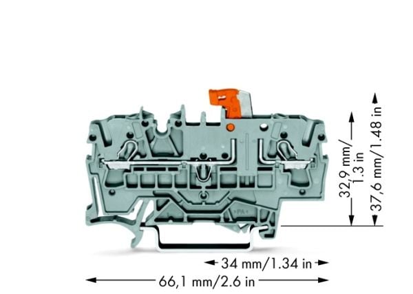 Wago 2002-1671, 5,2 mm, 66,1 mm, 32,9 mm, 400 V