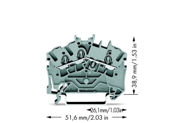 Wago 2002-6301, 5,2 mm, 51,3 mm, 38,9 mm, 800 V
