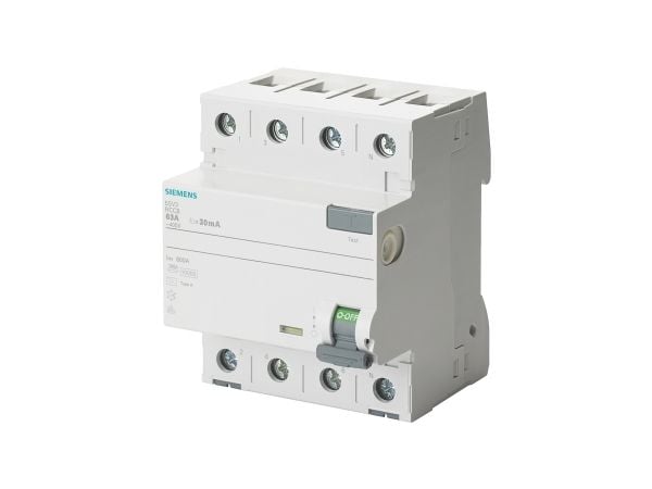 Siemens 5SV3344-6, Vikavirtasuoja, Tyyppi A, IP20, 400 V