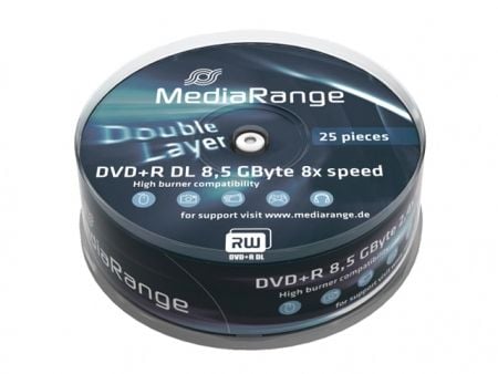 MediaRange - 25 x DVD+R DL - 8.5 GB (240 min) 8x - spindel