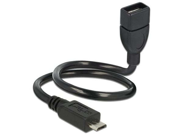Delock OTG ShapeCable - USB forlængerkabel - USB (hun) til Micro-USB Type B (han) - USB 2.0 OTG - 35 cm - lajittelu