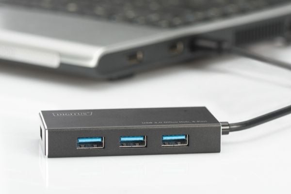 DIGITUS DA-70240 - Hub - 4 x SuperSpeed USB 3.0 - stasjonær