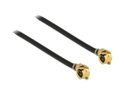Delock - Antennekabel - MHF/U.FL plugg vinklet til MHF/U.FL plugg vinklet - 10 cm - koaksial - svart