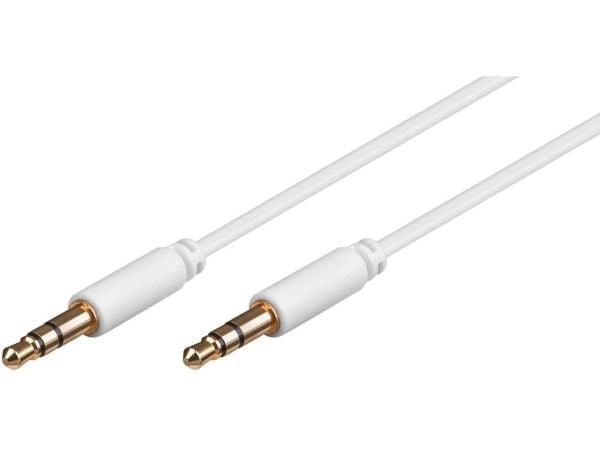 MicroConnect - Lydkabel - mini-phone stereo 3.5 mm hann til mini-phone stereo 3.5 mm hann - 50 cm - hvit