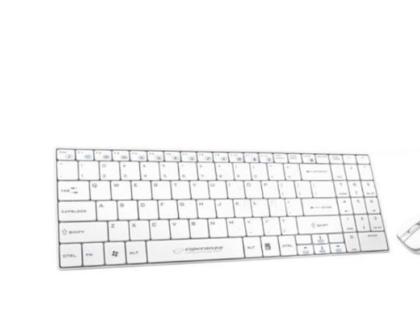 Esperanza EK122W LIBERTY - Tastatur- og mussett - trådløs - 2.4 GHz - hvit