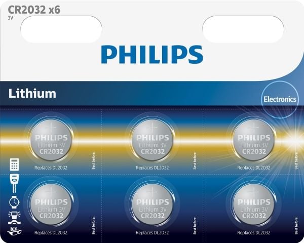 Philips Minicells CR2032P6 - Batteri 6 x CR2032 - Li - 210 mAh