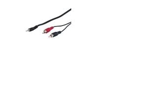 Goobay 50441, 3,5 mm, manlig kontakt, 2 x RCA, manlig kontakt, 10 m, svart