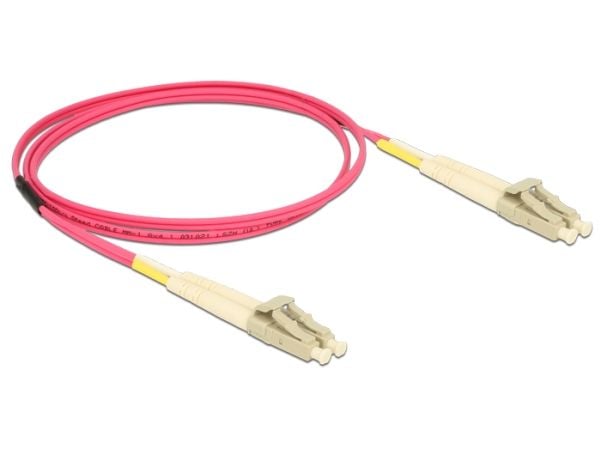 Delock - Nettverkskabel - LC multimodus (hann) til LC multimodus (hann) - 1 m - 1 m - fiberoptisk - 50 / 125 mikroner - OM4 - halogenfri - fiolett