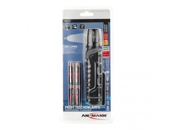 Ansmann M900P, Lommelykt, Sort, Akrylonitril-butadien-styren (ABS), Plast, 1 m, IP54, LED