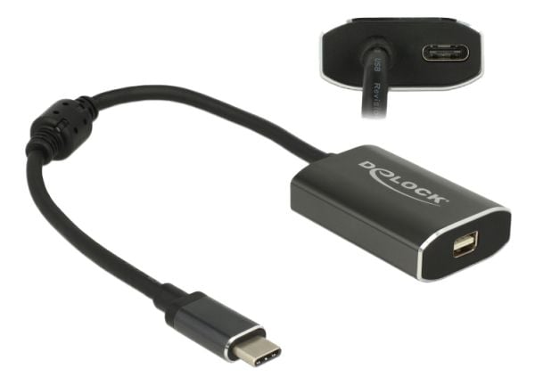 Delock - Ekstern videoadapter - VL100 - USB-C - Mini DisplayPort - mørk grå - løsvekt