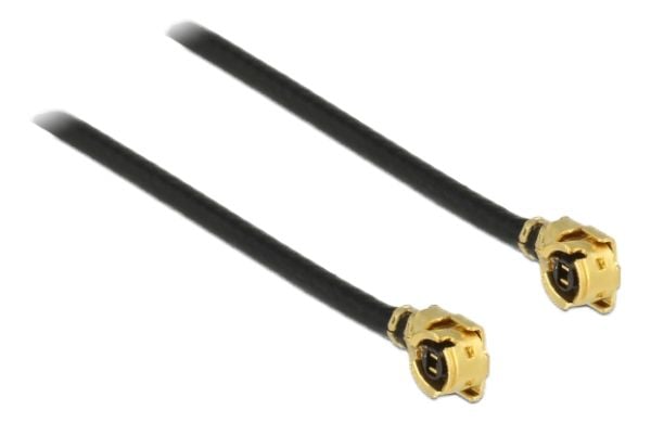 Delock - Antennekabel - MHF/U.FL plugg vinklet til MHF/U.FL plugg vinklet - 30 cm - koaksial - svart