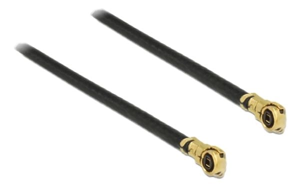 Delock - Antennekabel - MHF4/HSC plugg vinklet til MHF4/HSC plugg vinklet - 10 cm - koaksial - svart