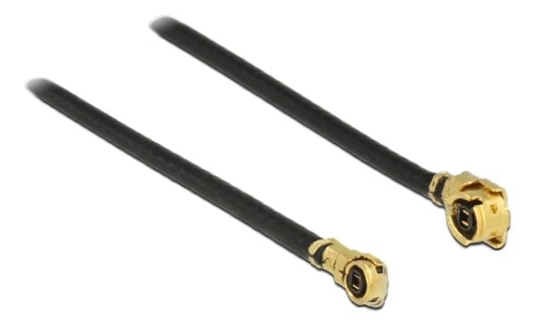 Delock - Antennekabel - MHF/U.FL plugg vinklet til MHF4/HSC plugg vinklet - 10 cm - koaksial - svart