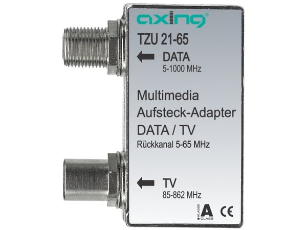 Axing TZU 21-65, Kabelfordeler/-kombinaattori, 5 - 1006 Mhz, Sølv, metalli, Hanstik/Hunstik, A