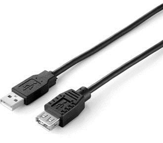 Equip 128852, 5 m, USB A, USB A, USB 2.0, Hanstik/Hunstik, Sort