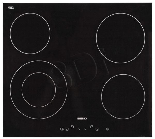 Beko HIC64401 - Keramisk komfyrtopp - 4 plater - Nisje - bredde: 56 cm - dybde: 49 cm - uten ramme - svart