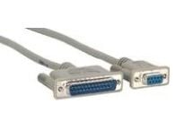 MicroConnect - Seriell- / parallellkabel - DB-9 (hunn) til DB-25 (hann) - 3 m - grå