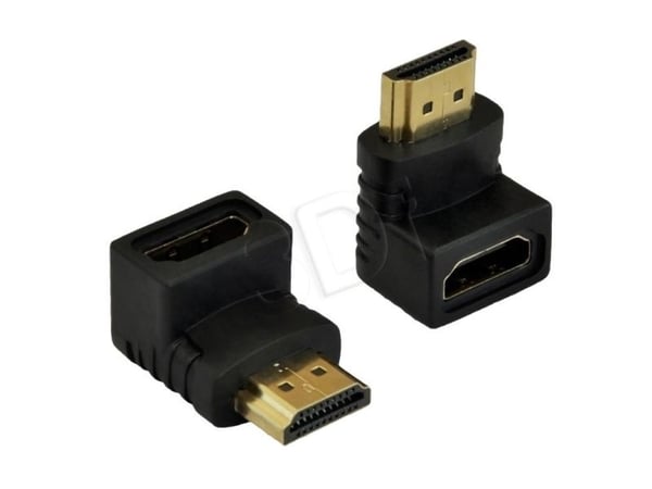 Akyga - HDMI-adapter med Ethernet - HDMI hann til HDMI hunn vinklet - 3 m - svart - vinklet