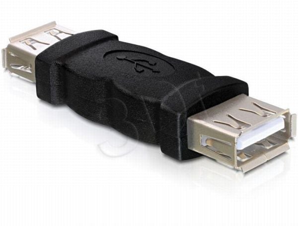 DeLOCK USB A Adapter, USB 2.0 A FM, USB 2.0 A FM, Harmaa