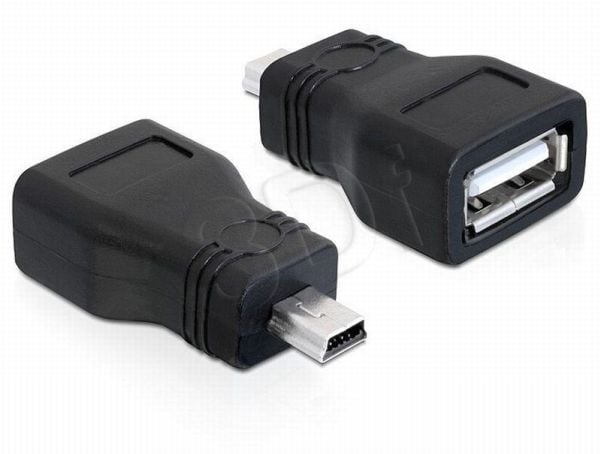 DeLOCK 65277, mini USB, USB 2.0-A, Musta