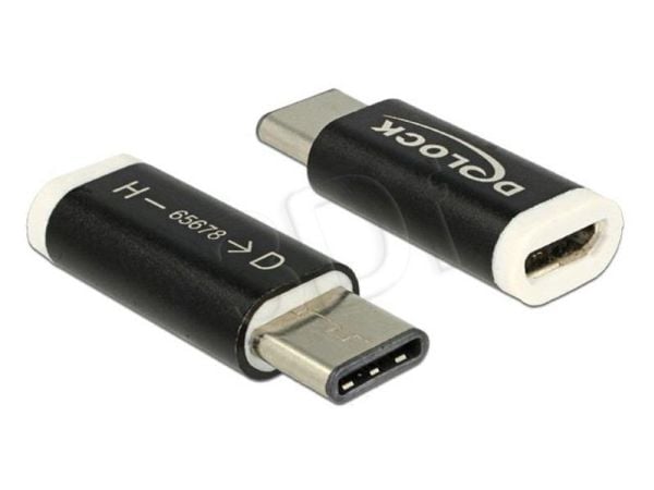 DeLOCK 65678, USB 2.0-C, USB 2.0 Micro-B, Musta, Valkoinen