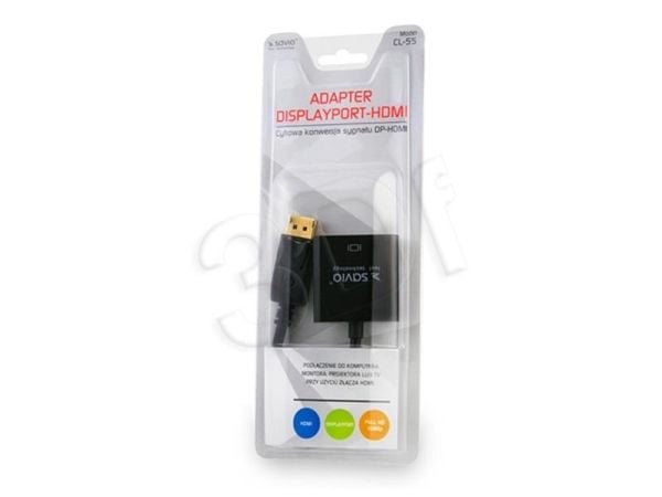 Savio CL-55, 0,2 m, DisplayPort, HDMI-tyyppi A (vakio), Uros, Naaras, Musta