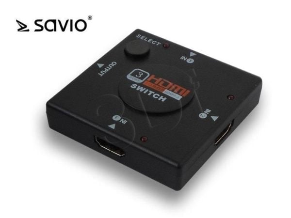 SAVIO CL-26 - Video-/ljudomkopplare - 3 x HDMI - skrivbordsmodell