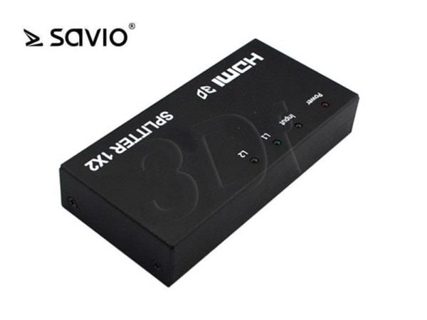 SAVIO CL-42 1x2 HDMI Splitter - Video/audiosplitter - 2 x HDMI - skrivbordsmodell