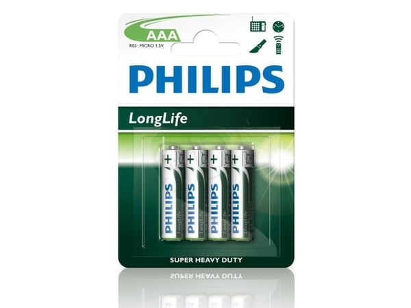 Philips LongLife R03L4B - Batteri 4 x AAA - Kolzink