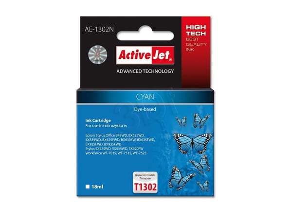 Activejet AE-1302N muste (korvaava Epson T1302; Supreme; 18 ml; sininen)