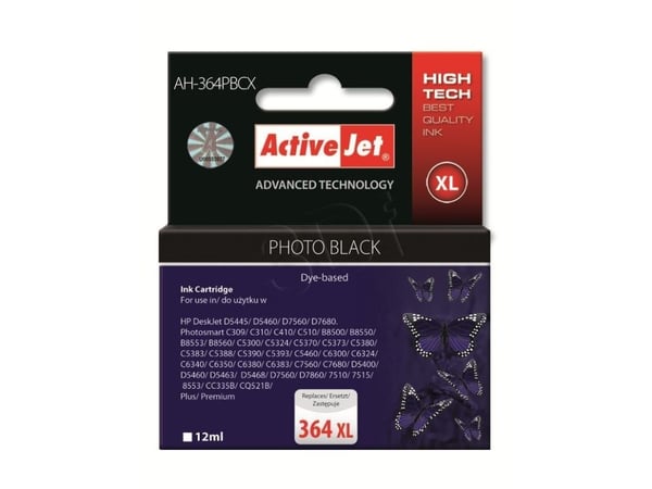 Activejet AH-364BCX muste (korvaava HP 364XL CN684EE; Premium; 20 ml; musta)
