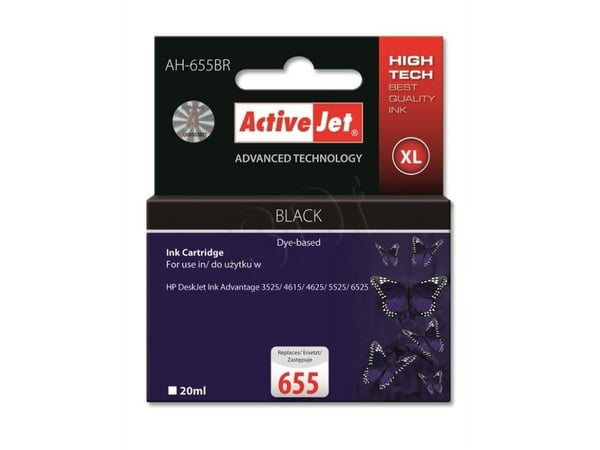 Activejet AH-655BR, Høyt (XL) utbytte, Svart, Pigmentbasert blekk, 20 ml, 1 stykker, 550 sider