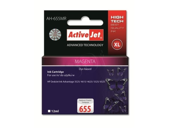 Activejet AH-655MR, Høyt (XL) utbytte, Fiolblå, Pigmentbasert blekk, 12 ml, 1 stykker, 600 sider