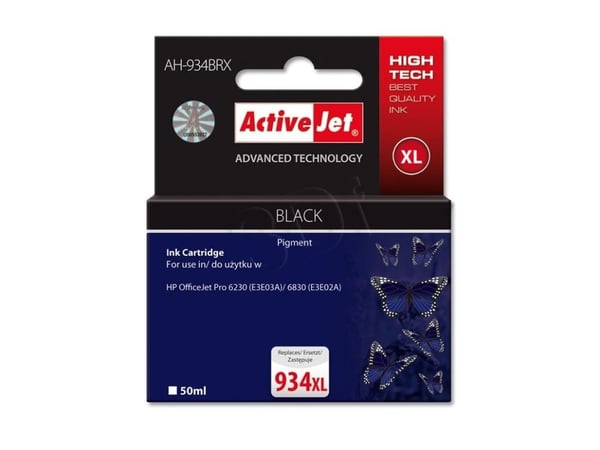 Activejet AH-934BRX, Høyt (XL) utbytte, Svart, Pigmentbasert blekk, 50 ml, 1 stykker, Enkeltpakke