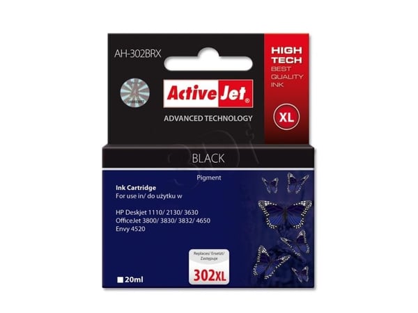 Activejet AH-302BRX, Høyt (XL) utbytte, Pigmentbasert blekk, 20 ml, 900 sider, 1 stykker, Enkeltpakke